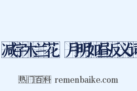 减字木兰花·月明如昼反义词是什么意思的图片